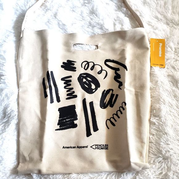 NEW American Apparel print Tote Bag - Picture 3 of 7